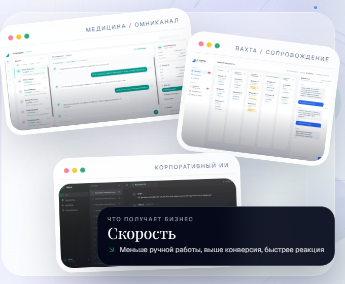 Примеры рабочих интерфейсов ИИ-помощников